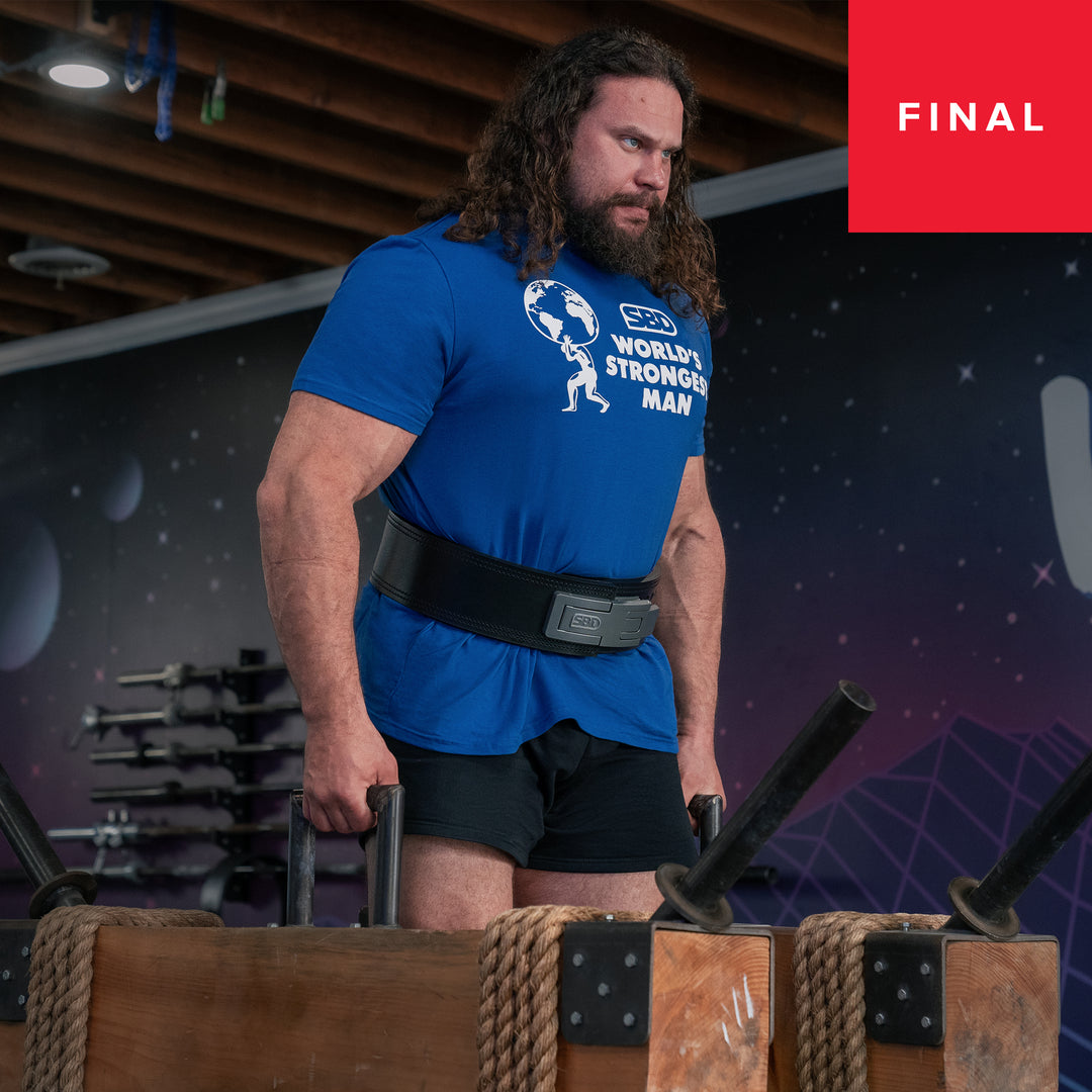 Playera SBD azul del hombre mas fuerte del mundo