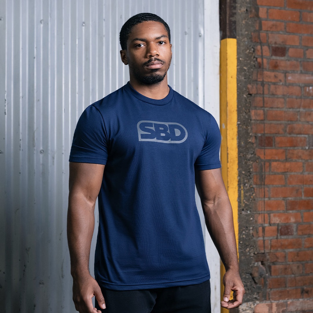 Playera para entrenamiento SBD azul powerlifting crossfit y gym