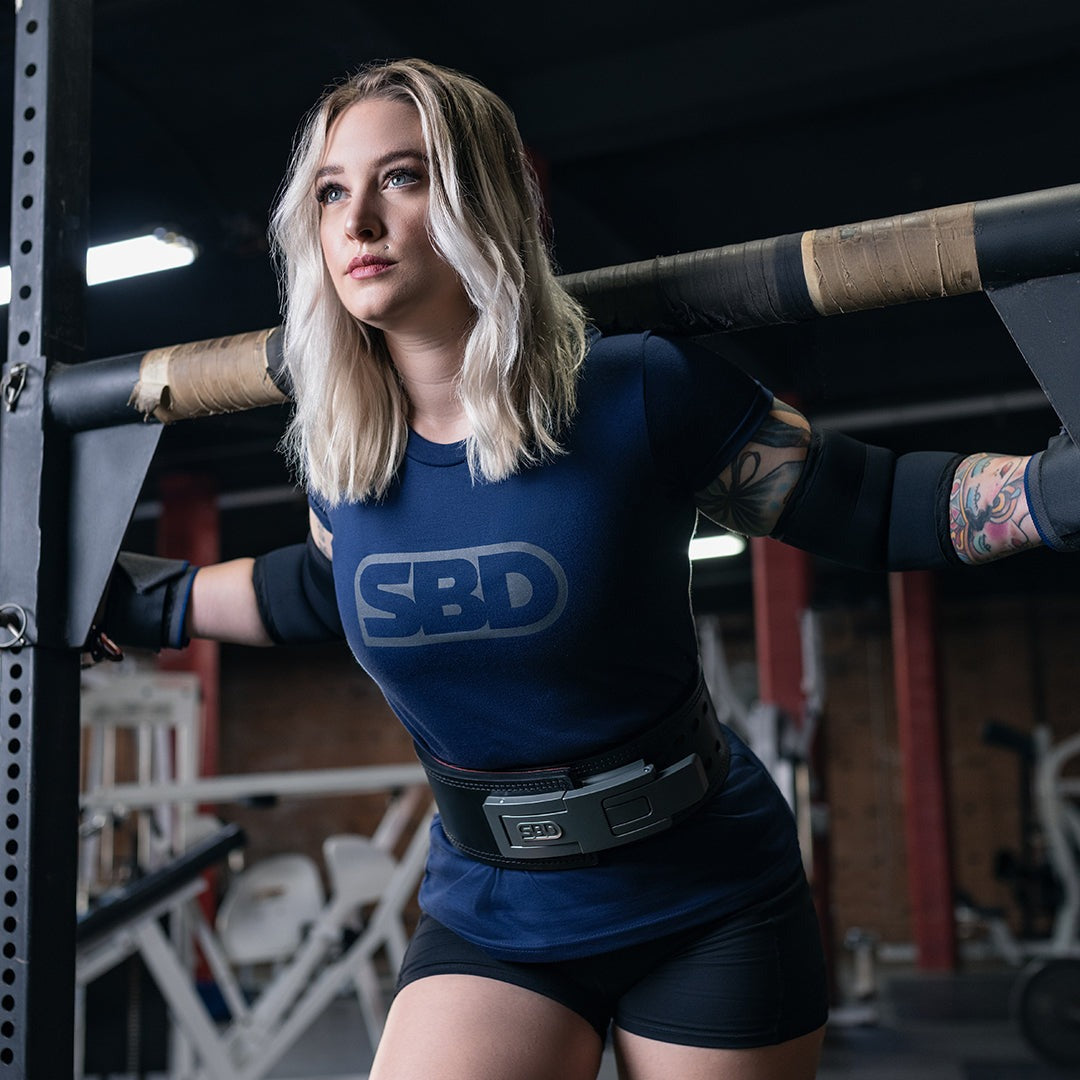 Playera Azul para powerlifting crossfit y gym