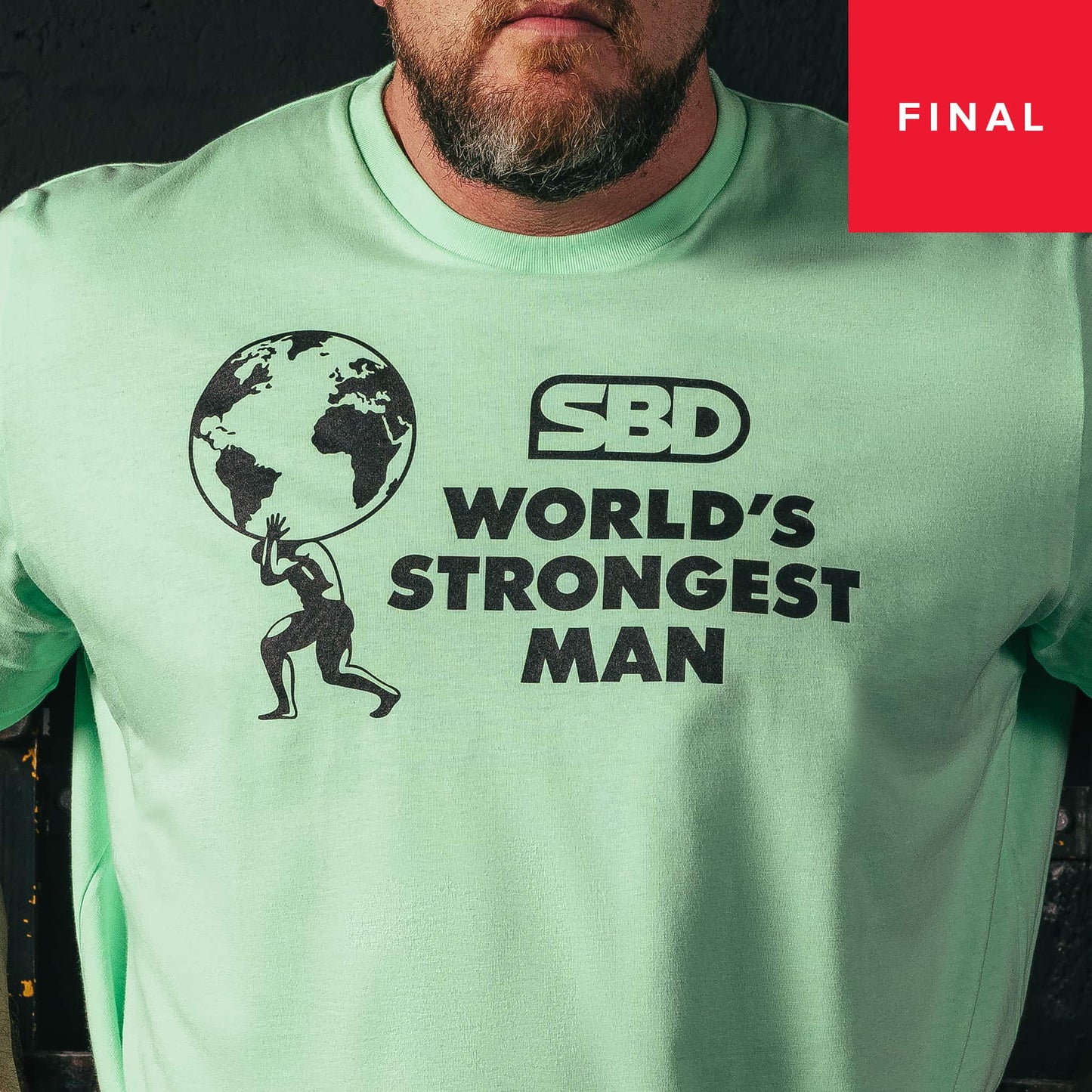 Playera SBD conmemorativa competencia strongman el hombre mas fuerte del mundo 2026 color menta