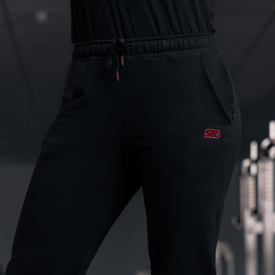 Joggers de mujer SBD negros para powerlifters gymrats o crossfit