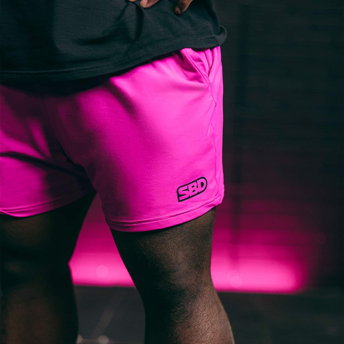 Shorts ajustado color rosa de hombre para powerlifting halterofilia