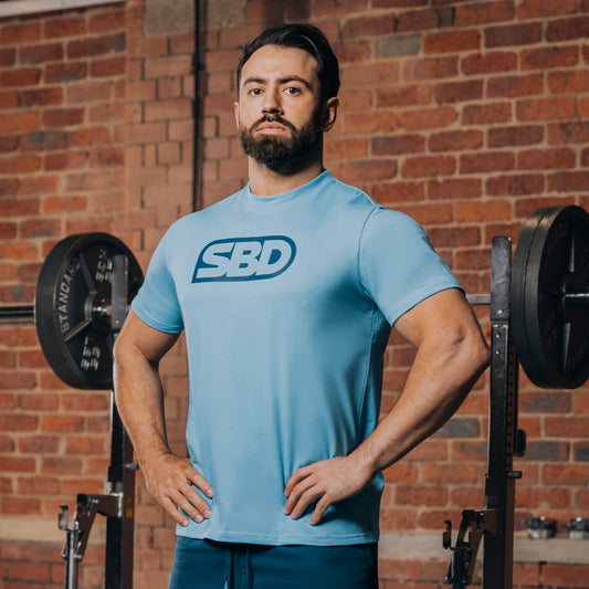Camiseta reflectiva SBD entrenamiento con visibilidad azul cielo