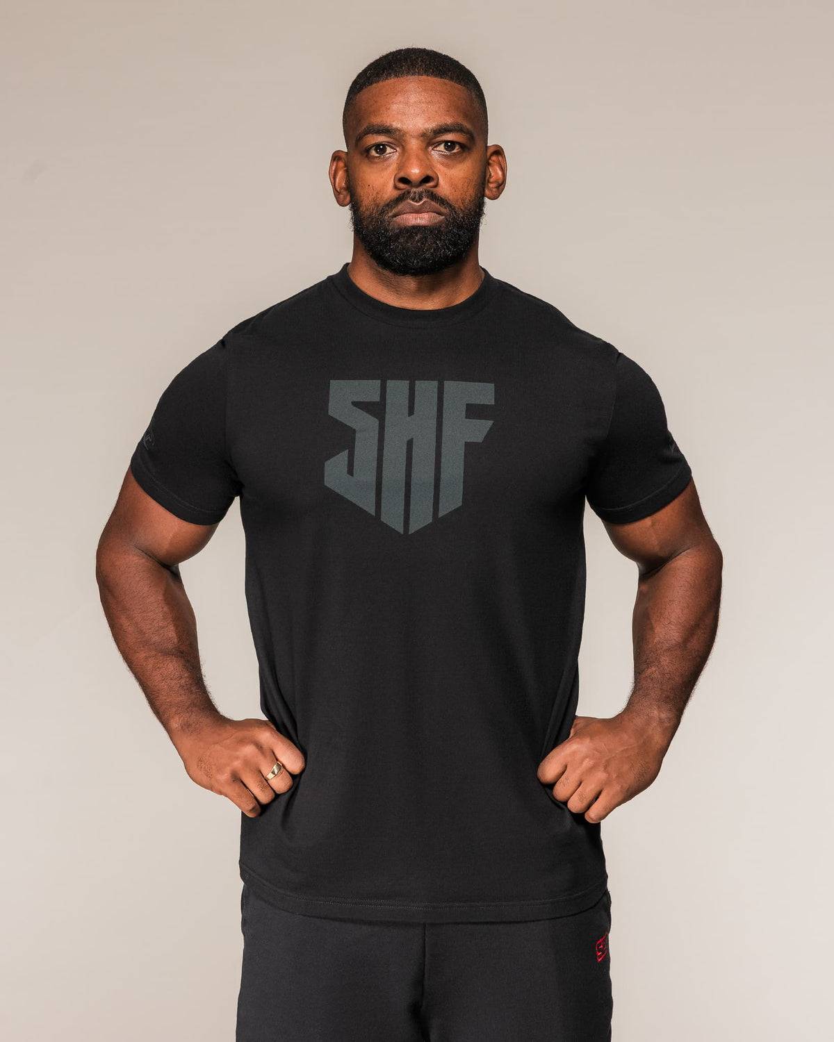 Playera SBD Negra con gris Manga corta estilo urbano
