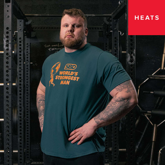 Playera para powerlifters y strongman azul 