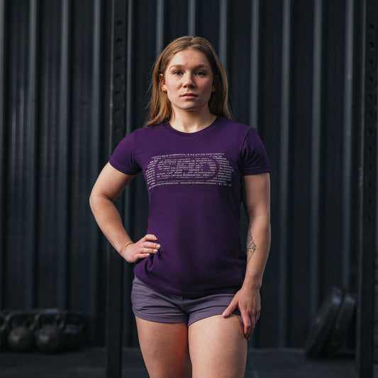 Playera de SBD para powerlifting color morado
