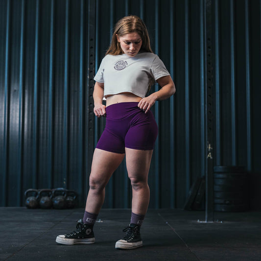 Shorts para entrenamiento mujer morados