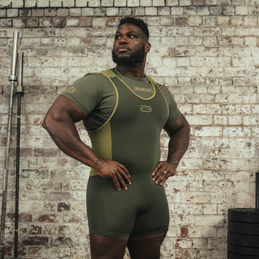 Singlet para powerlifting Resolve Verde militar hombre