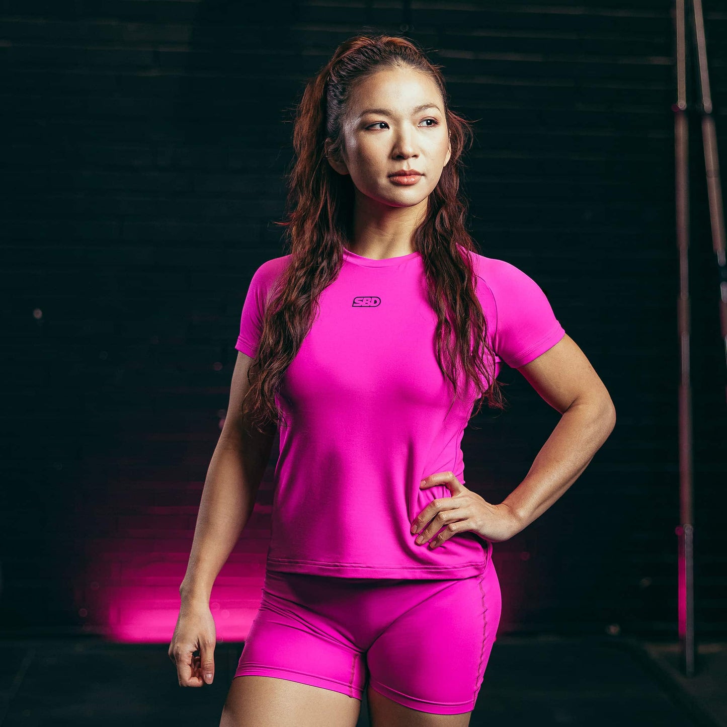 Playera de entrenamiento SBD Mexico Ajuste de mujer color rosa